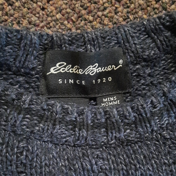 Eddie Bauer Men's Navy Crewneck Sweater - Picture 2 of 5